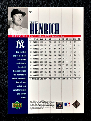 Buy 2000 Upper Deck Yankee Legends - Tommy Henrich #30 online | eBay