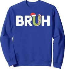 Bruh Christmas Teens Boys Funny Christmas Design Unisex Crewneck Sweatshirt