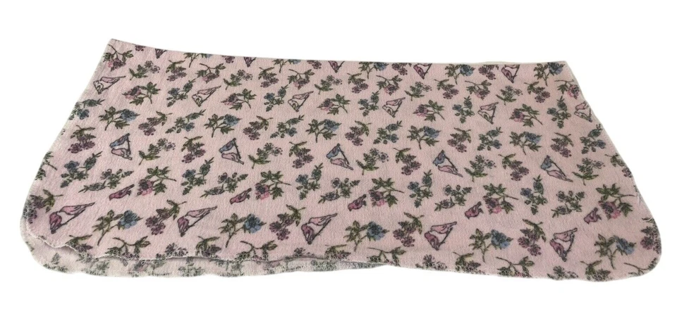 Manta Receptora Laura Ashley Rosa Floral Franela Estilo Vintage Pájaros 24x24  Foto 4 de 4