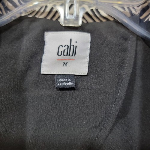 Cabi 007 Trench Coat 4034 Zebra M Medium Stripe Button Tie Black White Pockets - Picture 6 of 11