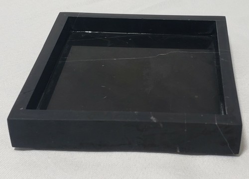 Nero Marquina Marble Tray 6" × 6" height 1", perfect for your nightstand. - Picture 8 of 8
