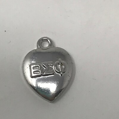 Beta Sigma Phi Charm, kleines Sterlingsilber Herz, 1964