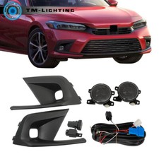 Pair Of Fog Lights Led Lamps Wblack Cover Switch Kits For 2022-2023 Honda Civic Pair Of Fog Lights Led Lamps Wblack Cover Switch Kits For 2022-2023 Honda Civic