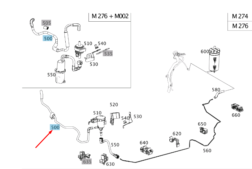 MB E W212 Motor zum Regenerationsventil, Spülleitung A2124711415