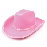 Rubies Pink Cowboy Filzhut Mit Pailletten Damen Cowgirl Fancy Dress Hut