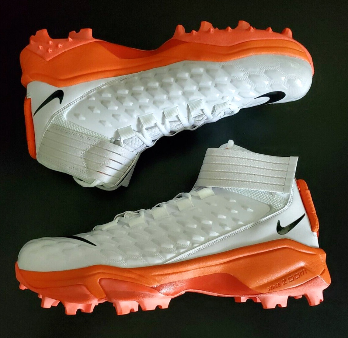 Nike Force Savage Pro 2 Shark White Orange Football Cleats  display picture 1