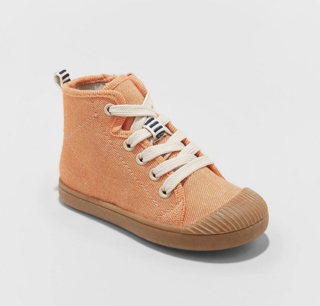 orange high top sneakers