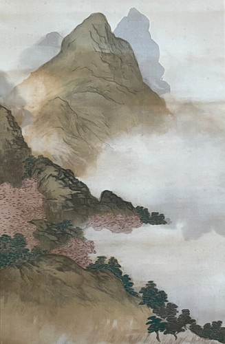 PINTURA JAPONESA ROLLO COLGANTE PAISAJE JAPONÉS ARTE ANTIGUO g084 - Imagen 5 de 11
