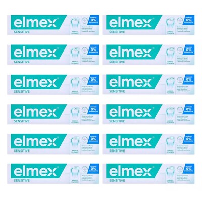 Zahnreinigung Elmex Sensitive 12x 75ml Zahnpasta mit Aminfluorid- Jahresbestand