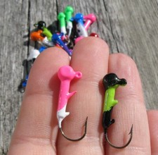 Lot of 30 1/10 oz Long Neck Jigs- Crappie Bass Candy Color High Gloss Mix B13