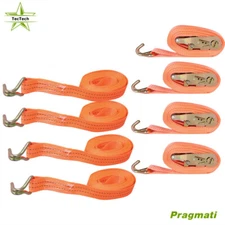 1.5" × 20' 4000 lbs Ratchet Straps 4 Pcs J Hook Heavy Duty Tie Downs US