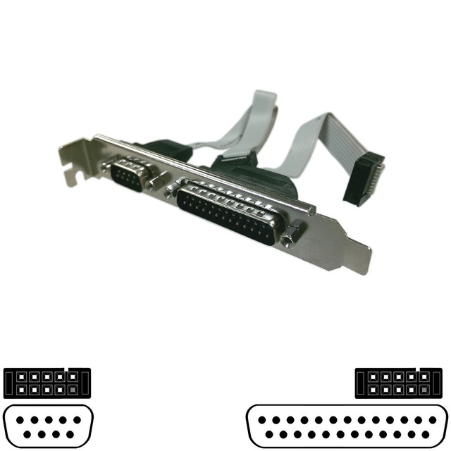 AddaPort Dongle Panel Mount Mother Board Cable Serial RS232 9pin 25