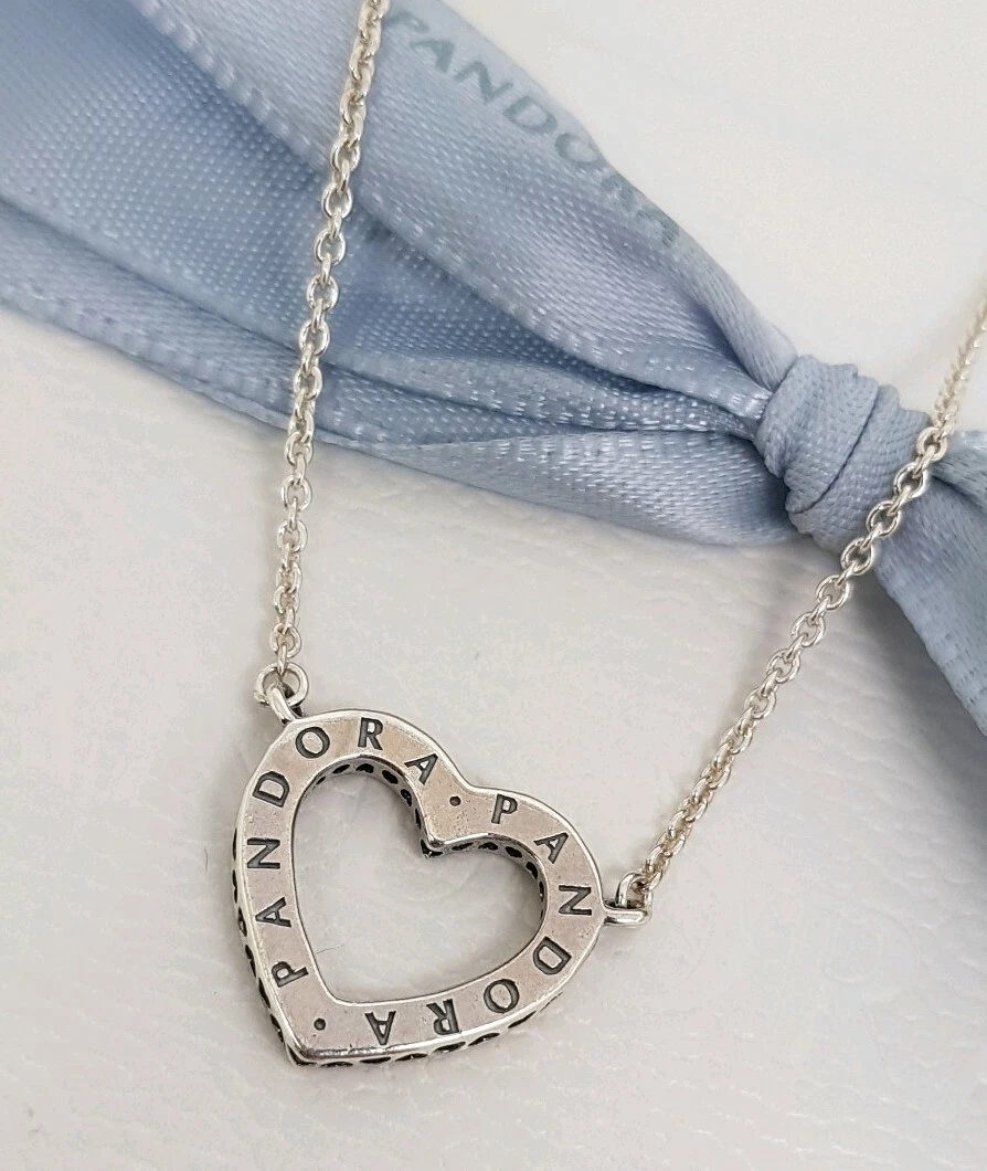 Authentic Pandora Loving Hearts of Pandora CZ Heart Necklace 590534CZ NEW