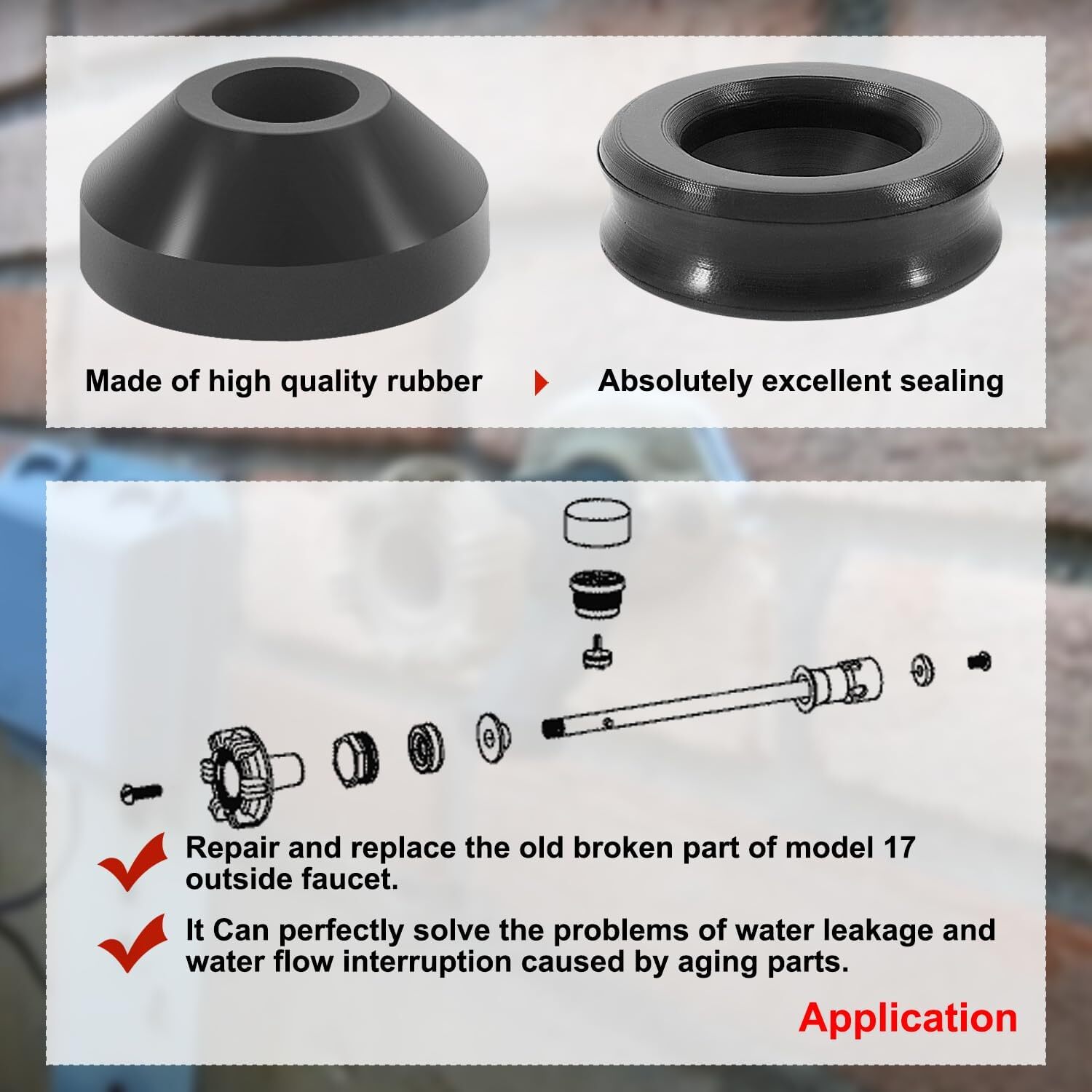 Wall Hydrant Metal Handle Repair Kit RK-17MH Fits for Woodford Model 17 Faucets