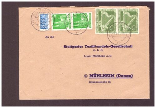 Berlin / Wiederaufbau - MiNr. 72 als Paar - Stuttgart n. Mühlheim 1951 - Bild 1 von 2