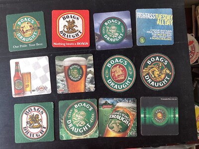 12 different Boag,s Draught Brewery Tasmanian  Issue  Beer Coasters
