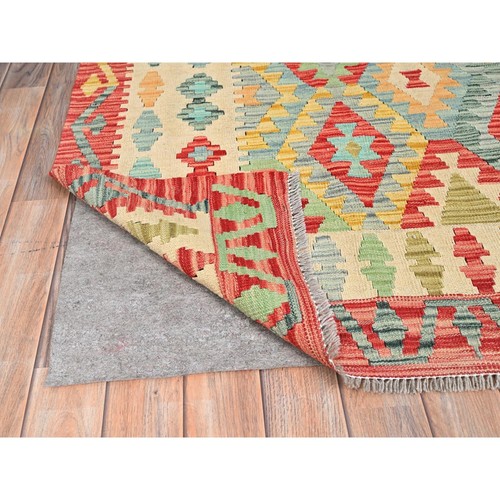 6'8"x9'10" Colorful Afghan Kilim Soft Wool Hand Woven Reversible Rug R85704 - Picture 3 of 6