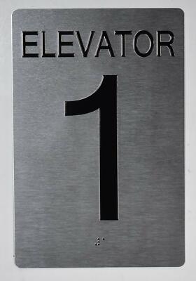 Elevator 1 Sign Silver - ( Brush Silver 6X9)-REF24-1027