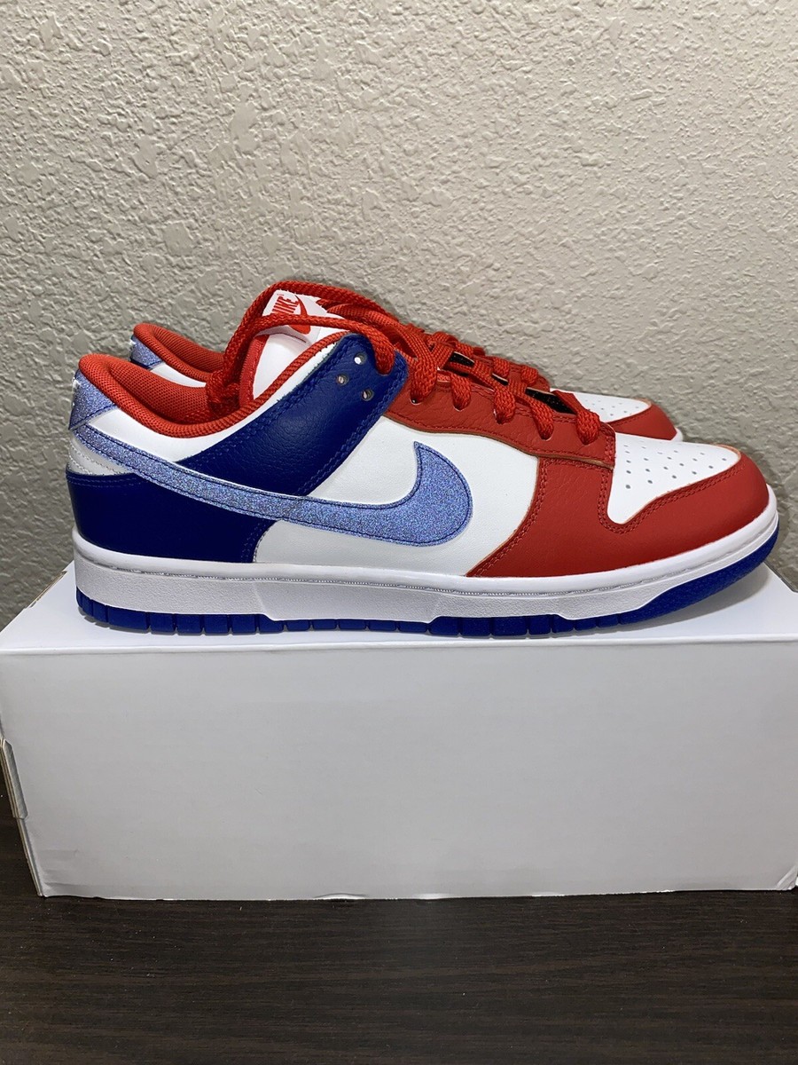 Nike Dunk  by you 青/赤/白 Nike By You Dunk Low Blue Red White Reflective FV9524-900 Women Sz
