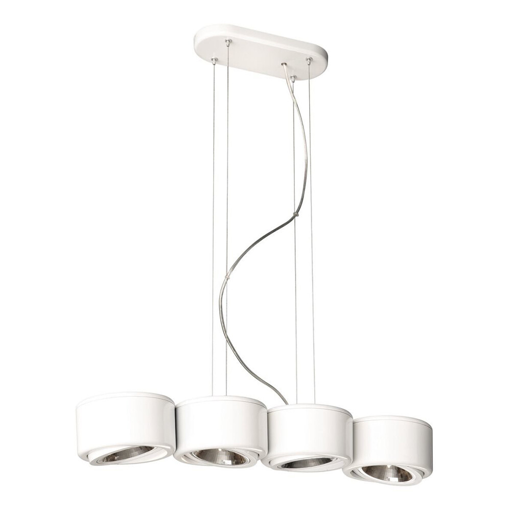 Litecraft Ceiling Pendant Bar Circular Adjustable G9 4 Light - White Clearance
