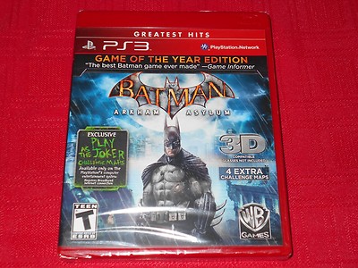 BATMAN ARKHAM ASYLUM  GREATEST HITS  PS3  FACTORY SEALED  FAST FREE SHIPPING!!!