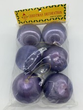 Garden Ridge Vintage Christmas Ornament Balls Blue Set Of 6