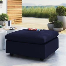 Modway Commix Outdoor Patio Sunbrella® Sectional Sofa Ottoman in Navy