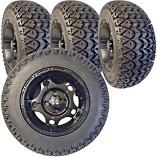 Mini Truck Tire/Wheel Pkg SUPER GRIP DB 23X8-12 on 12x7 4/100, 4+3 +5mm [ FOUR ]