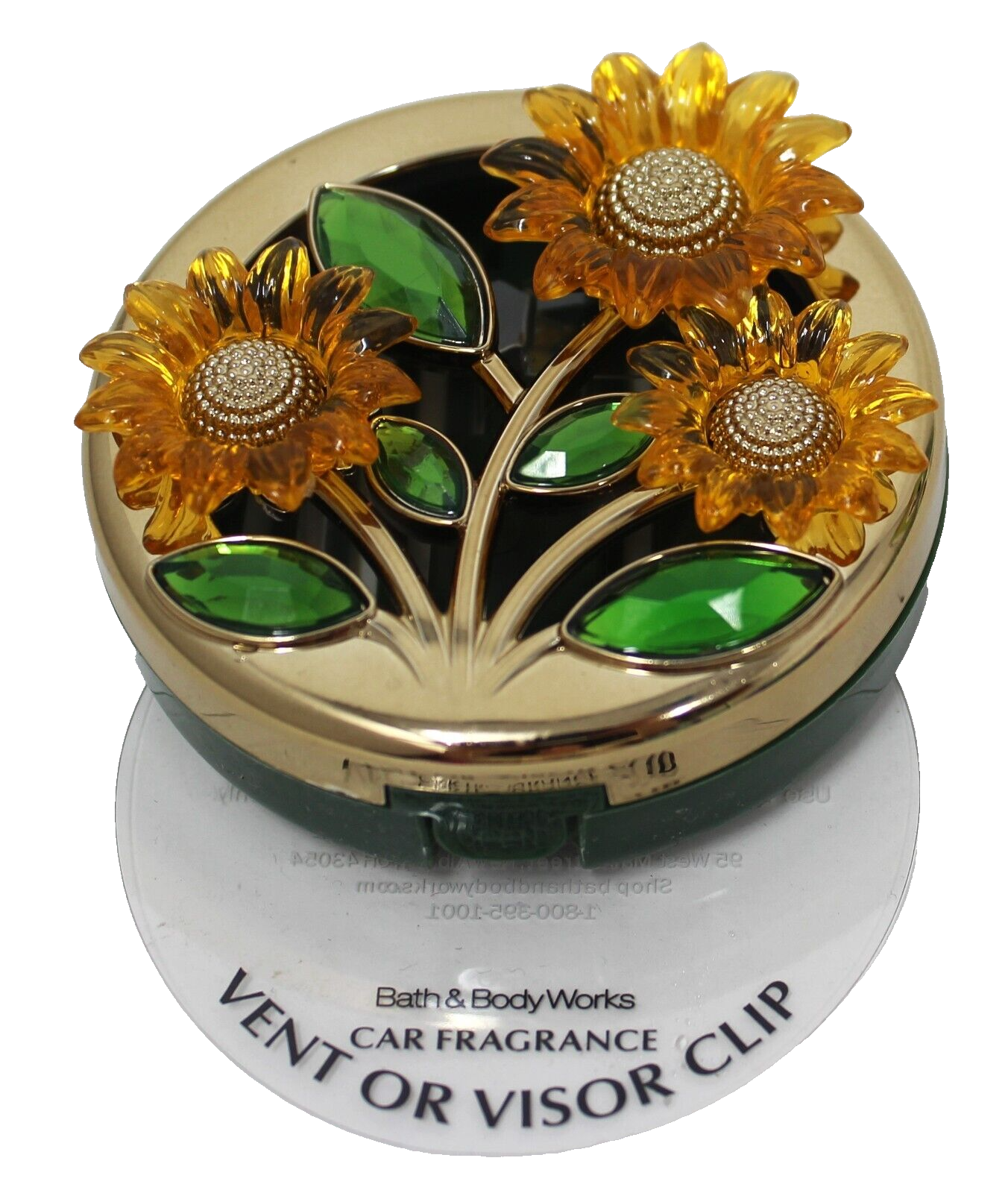 Bath & Body Works Sunflowers Scentportable Car Vent or Visor Clip Brand New