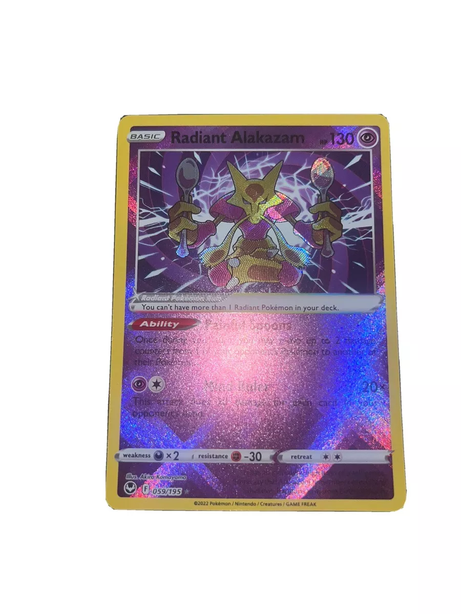 Radiant Alakazam - 059/195 Silver Tempest SHINY Holo Rare Pokemon