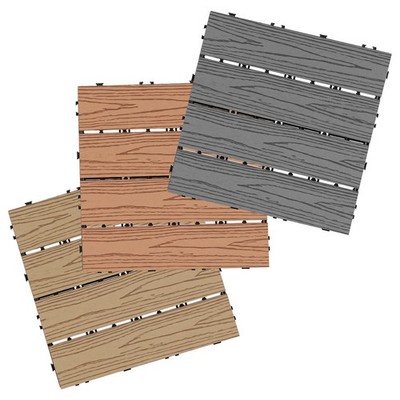 WPC Terrassenfliesen 1㎡-10㎡ Balkonfliesen Holz 30x30cm Klickfliese Terrasse