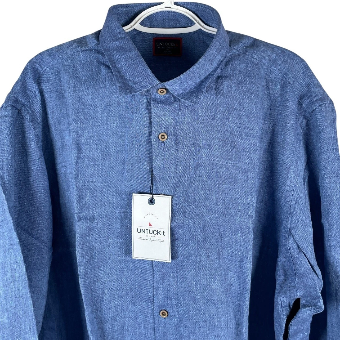 UNTUCKit Ravines 100% Linen Button Up Shirt Mens XLT Regular Blue Long Sleeve
Opens in a new window