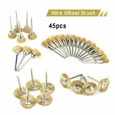 Brass Wire Wheel Polishing Mix Brush Set For Dremel Rotary Tool Shank 45pcs