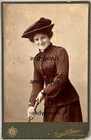 CABINET CARD RARE VICTORIAN WOMAN GOLFER GOLF SPORT GREENOCK SCOTLAND PHOTO