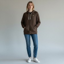 Nike Brown Full-Zip Hoodie - Women's Size Large
