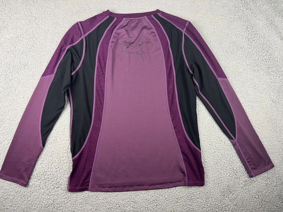 Kerrits Long Sleeve Purple Black Performance Shirt XL Stretch Athletic Top - Image 3 of 4