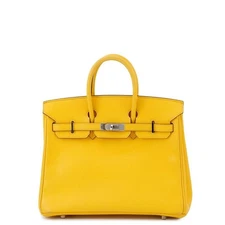 Hermes Birkin 25 Jaune Ambré/Silver Hardware Epson I Stamp Handbag