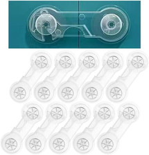 Transparent Child Safety Cabinet Door Locks - 10 Pack with Adhesive