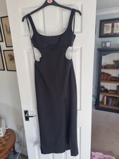 (R) ASOS DESIGN square neck bodycon maxi dress back strap black Size 8 Bnwt