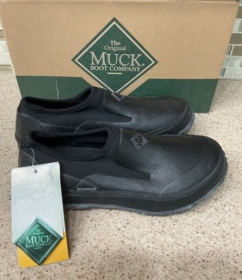 Muck Boot Forager Slip-On Low Unisex Black Waterproof Shoes Women 9 Men 8 New