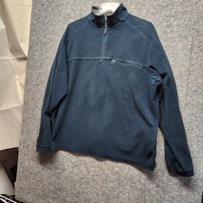 L.L. Bean Mens Blue Fleece Quarter Zip Long Sleeve Sweater OHJY2 Regular Size XL