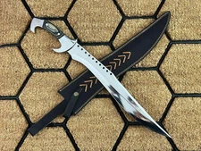 Handmade Carbon Steel 17.5" Blade Machete Knife Full Tang For Hunting & Camping