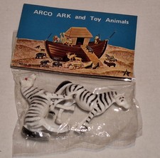 Vintage New in Package ARCO Gas Premium Zebras Noah  s Ark Toy Animals 1970 70's