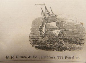 ANTIQUE 1858 SHIP'S BILL OF LADING SCHOONER "ALBERT MASON" NEW YORK TO SAVANNAH