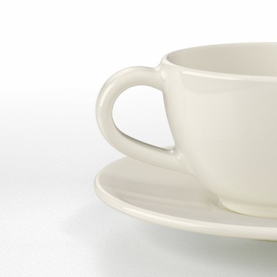 IKEA VARDAGEN Kaffeetasse und Untertasse 14 cl cremeweiß