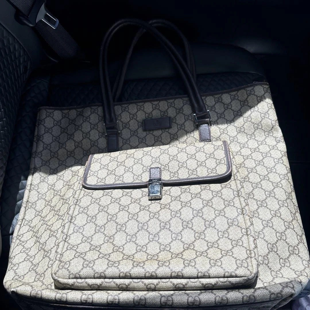 Sac fourre tout en toile beige GUCCI GG #PG8DUE