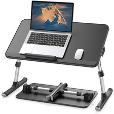 Leather Laptop Bed Tray Table, Adjustable Laptop Stand with Removable Stopper...