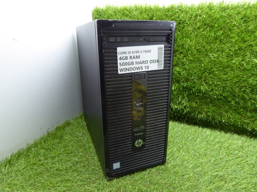 HP PRO DESK 400 G3 MT i3 6100 3,7GHZ 4GB 500GB HDD WINDOWS 10 PC DESKTOP TOWER - Zdjęcie 3 z 4
