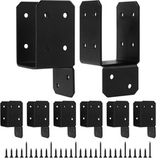 16-Piece Black Tie Bracket Set for 2x4 Post, Carbon Steel Joist Hangers