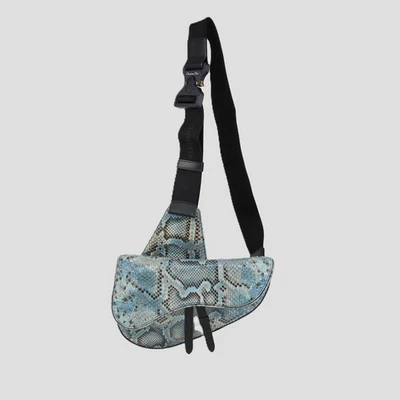 Sacoche de selle Dior Homme Blue Python - Photo 1/4